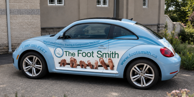 The Foot Smith branded vehicle outside the Eganville clinic